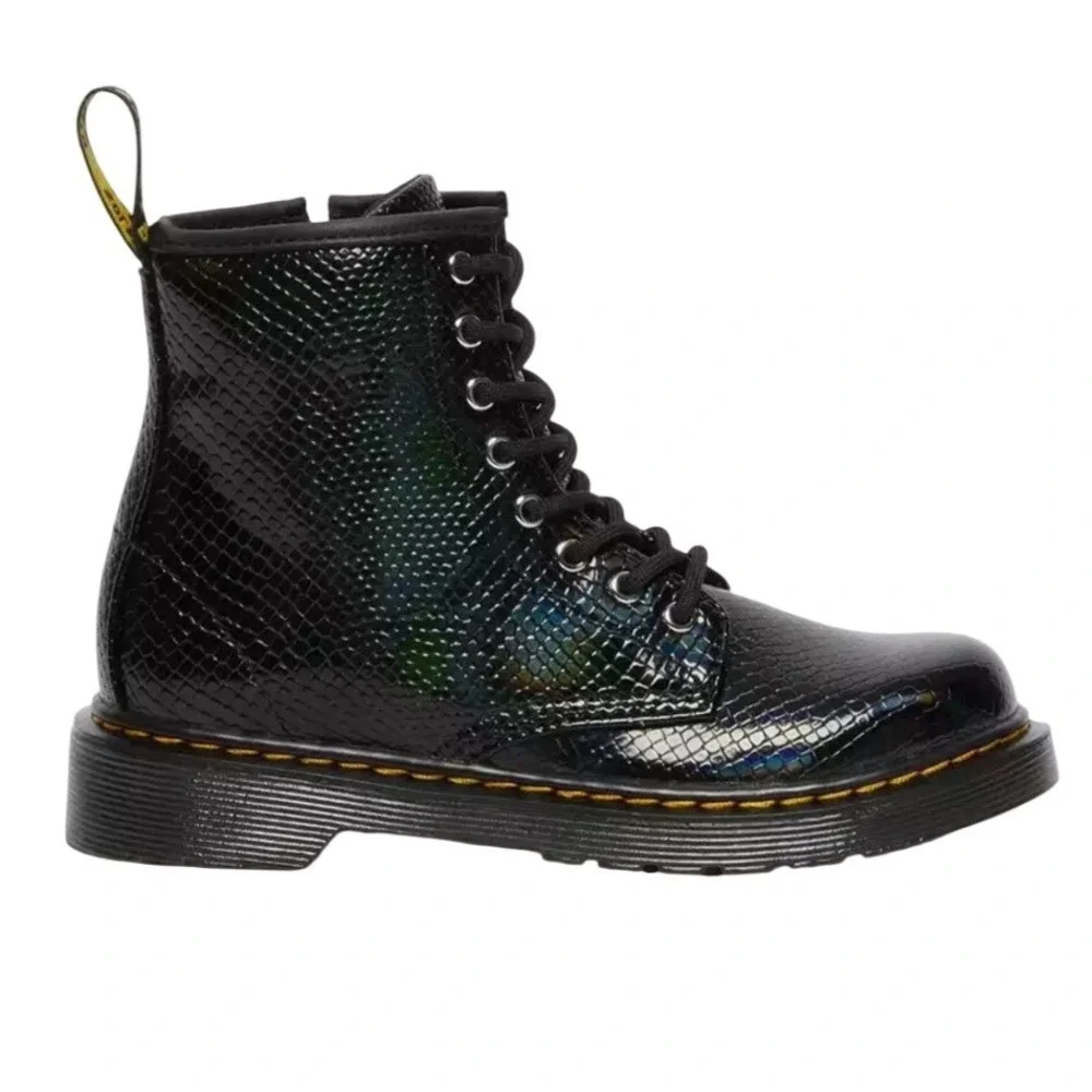 Dr. Martens 1460 J Reptile Emboss Black Iridescent Boots 26605001 Kids US 1